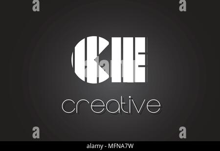 CE C E LETTRE DE Création Logo Design avec des lignes noires et blanches. Illustration de Vecteur