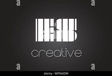 ES E S Lettre de Création Logo Design avec des lignes noires et blanches. Illustration de Vecteur