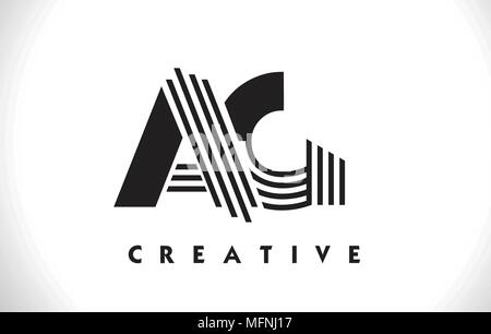 Lettre AG Logo avec des lignes noires. Vector Illustration symbole lettre ligne Illustration de Vecteur