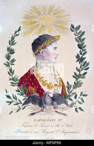 Napoléon Ier (1769-1821). La main, la gravure. Banque D'Images