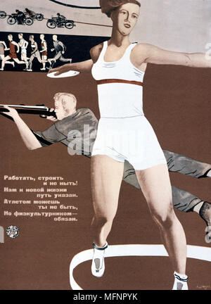 La forme physique', 1933 . Affiche de propagande soviétique par Alexander Deineka. Russie URSS communiste communisme sportifs Athlétisme Banque D'Images