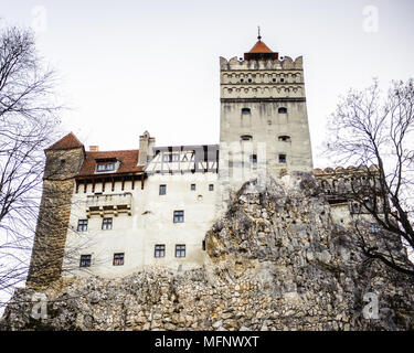 Château de Dracula à Bran, Roumanie. Il est commercialisé sous le nom de la maison du vampire Dracula, le roman de Bram Stoker, caractère. Banque D'Images