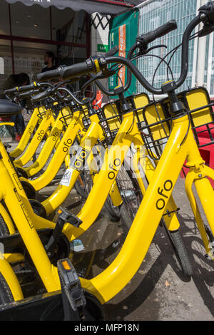 L'OFO adossé à Alibaba régime de location de vélos est quitter Londres parmi les préoccupations de son avenir Banque D'Images