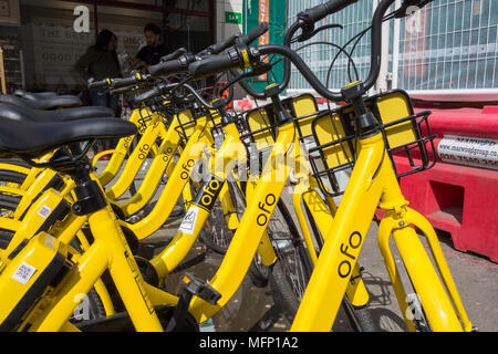 L'OFO adossé à Alibaba régime de location de vélos est quitter Londres parmi les préoccupations de son avenir Banque D'Images