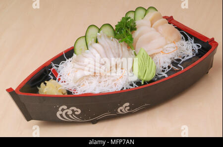 Sashimi japonais, sashimi mixte sur l'arrière-plan Banque D'Images