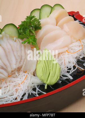 Sashimi japonais, sashimi mixte sur l'arrière-plan Banque D'Images