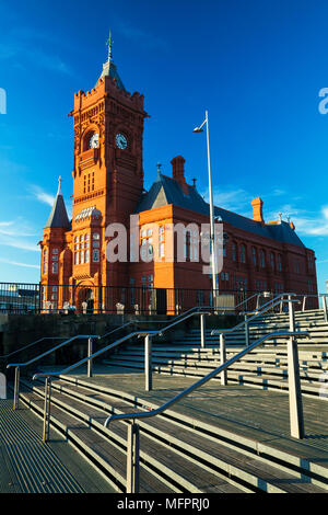 Pier Head, la baie de Cardiff, Pays de Galles, Royaume-Uni Banque D'Images