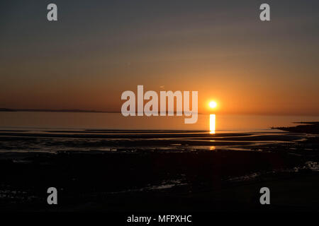 Coucher de soleil sur la mer d'Irlande du Great Orme. Conwy. Pays de Galles Banque D'Images