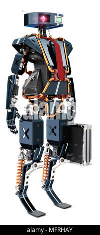 Robot office worker, rendu 3D Banque D'Images
