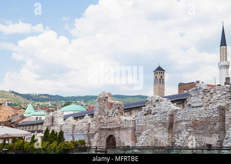 Les ruines d'Tašlihan, une pierre inn, à Sarajevo, Bosnie-Herzégovine Banque D'Images