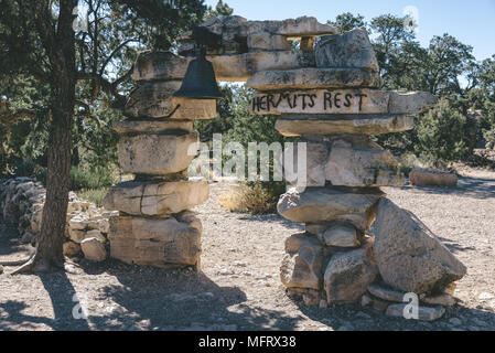 La porte de l'Ermite reste sur la rive sud du Grand Canyon Banque D'Images