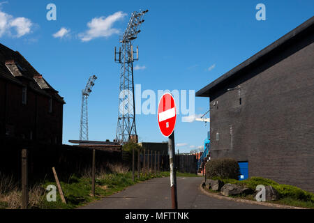 Une vue extérieure de la rue Terregles fin de Palmerston Park, Dumfries avant de reine du Midi a accueilli un Dundee United en championnat écossais. La maison a joué dans le même sol depuis sa création en 1919. Queens a remporté le match 3-0 vu par une foule de 1 531 spectateurs. Banque D'Images