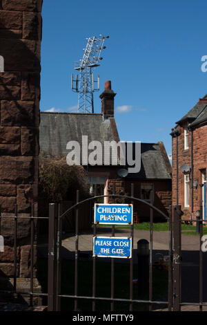 Une vue extérieure de la rue Terregles fin de Palmerston Park, Dumfries avant de reine du Midi a accueilli un Dundee United en championnat écossais. La maison a joué dans le même sol depuis sa création en 1919. Queens a remporté le match 3-0 vu par une foule de 1 531 spectateurs. Banque D'Images