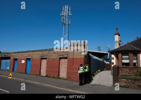 Une vue extérieure le Terregles Street fin de Palmerston Park, Dumfries avant de reine du Midi a accueilli un Dundee United en championnat écossais. La maison a joué dans le même sol depuis sa création en 1919. Queens a remporté le match 3-0 vu par une foule de 1 531 spectateurs. Banque D'Images