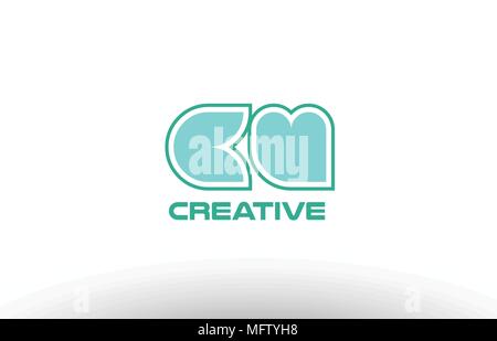 Combinaison mixte rejoint lettre lettre alphabet pastel vert c cu u icône logo design company Illustration de Vecteur