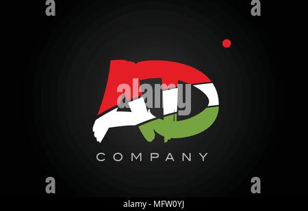 Annonce A D lettre alphabet combinaison logo vector icône entreprise créative moderne modèle de conception Illustration de Vecteur