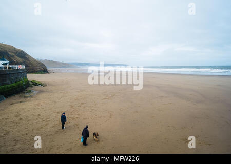 Plage de Whitby de Whitby, Pier, North Yorkshire, UK Banque D'Images