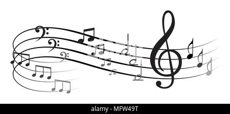 Note de musique avec de la musique de fond collection icône symbole Illustration de Vecteur