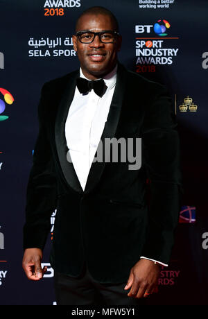 Ugo Monye participant à la BT Sport Industry Awards 2018 tenue à Battersea Evolution dans Battersea Park, Londres. Banque D'Images