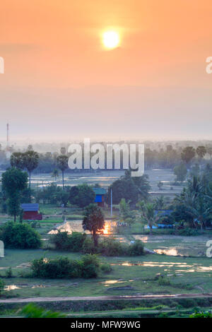 Paysage rural dans le sud du Cambodge, près de Kampot Banque D'Images