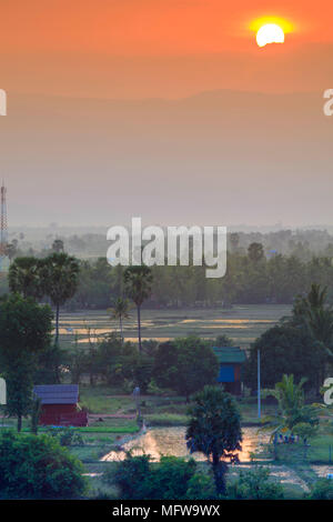 Paysage rural dans le sud du Cambodge, près de Kampot Banque D'Images