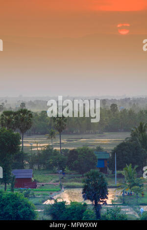 Paysage rural dans le sud du Cambodge, près de Kampot Banque D'Images