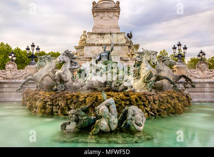 Fontaine au monument Girondins de Bordeaux - France Banque D'Images
