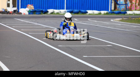 Go-kart racing vue avant Banque D'Images