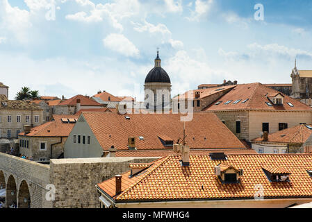 Architecture de la vieille ville de Dubrovnik, en Croatie. Vue depuis les remparts Banque D'Images