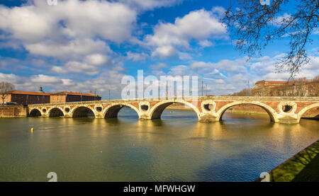 Pont Neuf, d'un pont à Toulouse - France Banque D'Images