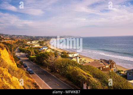 Maisons en bord de la plage de Malibu en Californie Banque D'Images