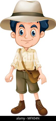 Un Scout Wearing Hat illustration Illustration de Vecteur