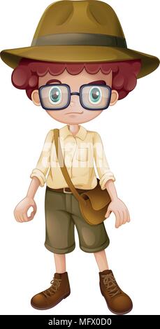 Un Scout Wearing Hat illustration Illustration de Vecteur