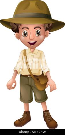 Un Scout Wearing Hat illustration Illustration de Vecteur