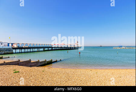 Avis de Herne bay beach de la promenade Banque D'Images