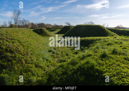 Bastion 14, une modification de la construction de la cité médiévale ou Daneverk le Danevirke pour allemand - guerre de 1864 Danois, Dannewerk, Schleswig, Allemagne, Europe Banque D'Images