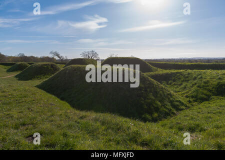 Bastion 14, une modification de la construction de la cité médiévale ou Daneverk le Danevirke pour allemand - guerre de 1864 Danois, Dannewerk, Schleswig, Allemagne, Europe Banque D'Images