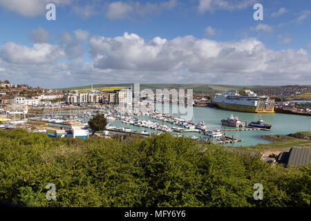 Port de Newhaven et Marina dans l'East Sussex de Newhaven fort Banque D'Images