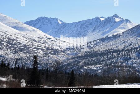 Les pics d'hiver en Alaska Banque D'Images