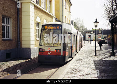 Tramway à Grinzing, Grinzing, Vienne, Autriche, Europe. Banque D'Images