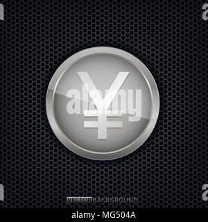 Yen d'argent coin Illustration de Vecteur