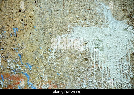 Peinture Blanc Splash sur mur de béton Texture Background. Banque D'Images