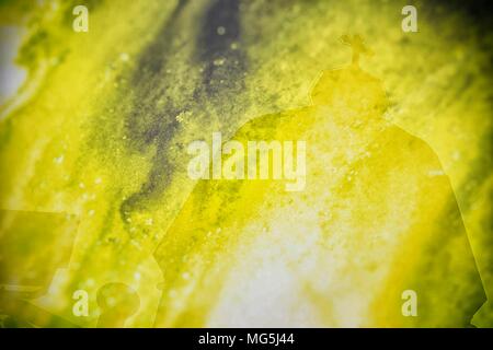 Résumé de l'exposition Double Church Silhouette avec Grunge fond clair. Banque D'Images