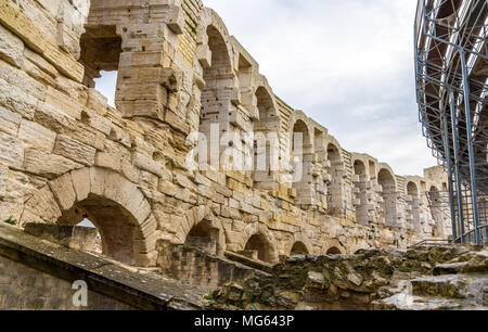 Amphithéâtre romain à Arles - UNESCO patrimoine mondial en France Banque D'Images