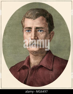 Henry Morton Stanley, explorateur de l'Afrique, 1880. Gravure sur bois couleur numérique Banque D'Images