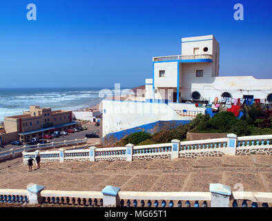 L'architecture Art déco dans la ville côtière marocaine de Sidi Ifni Banque D'Images