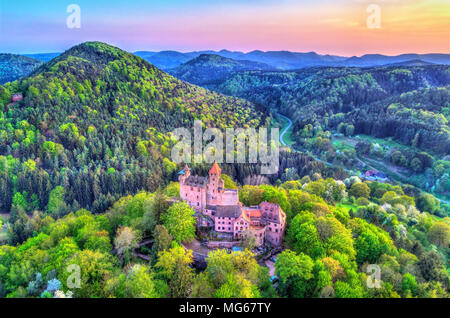 Le Château de Berwartstein dans la forêt du Palatinat. Rhénanie-palatinat, Allemagne Banque D'Images