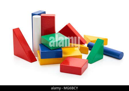 Blocs en bois coloré. Banque D'Images