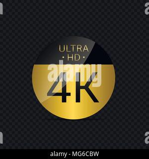 Étiquette Ultra HD 4K Illustration de Vecteur