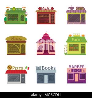 Boutiques et restaurants Illustration de Vecteur